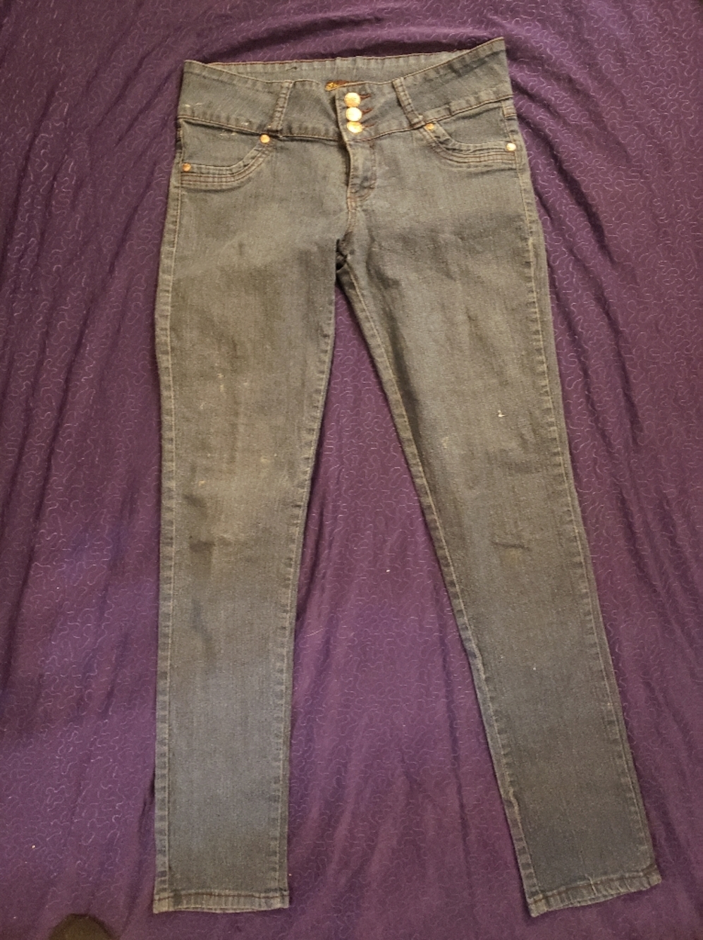 Authentic 80s Vintage High-Waisted Jeans with Gold Hardware VTG Size 13/14 (4/5)